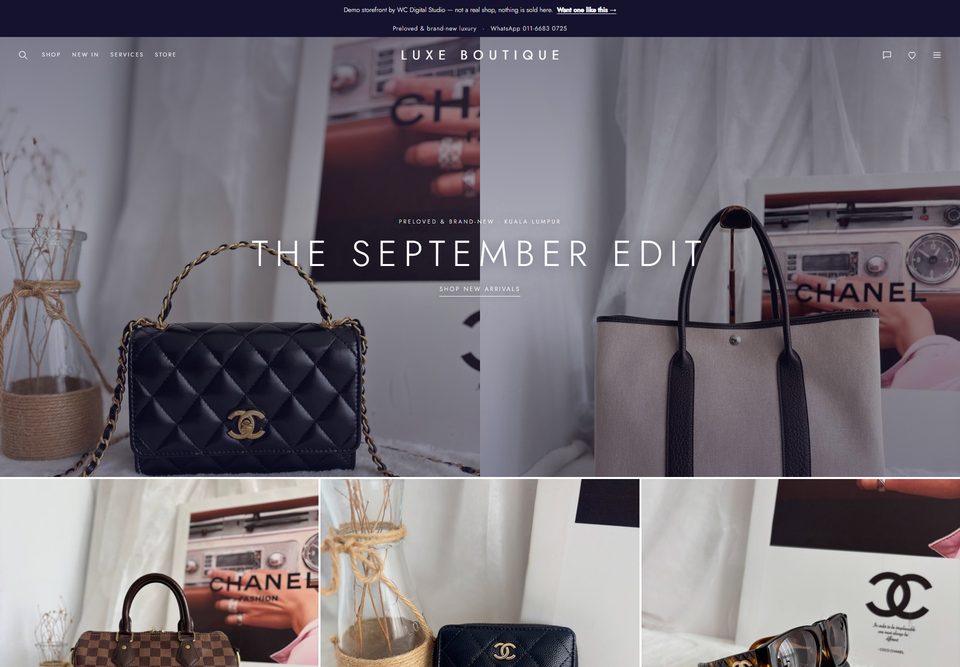 The Edit concept on desktop