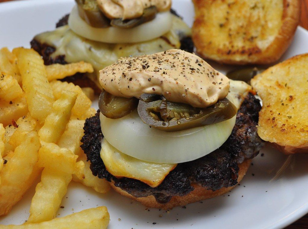 Double beef cheeseburger with fries